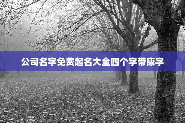 公司名字免费起名大全四个字带康字