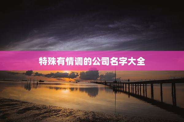 特殊有情调的公司名字大全