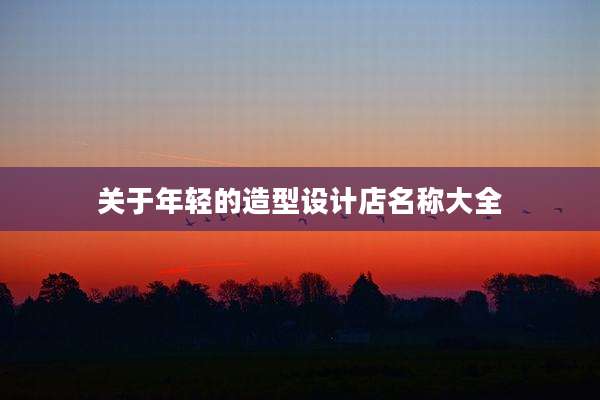 关于年轻的造型设计店名称大全