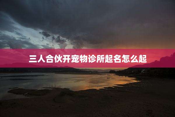 三人合伙开宠物诊所起名怎么起