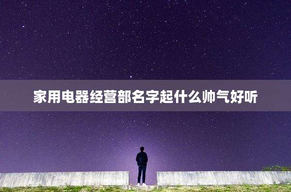 家用电器经营部名字起什么帅气好听
