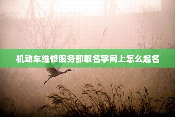 机动车维修服务部取名字网上怎么起名