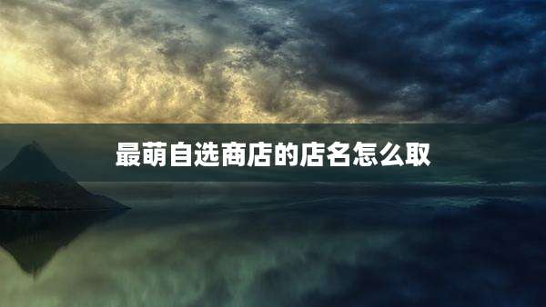 最萌自选商店的店名怎么取