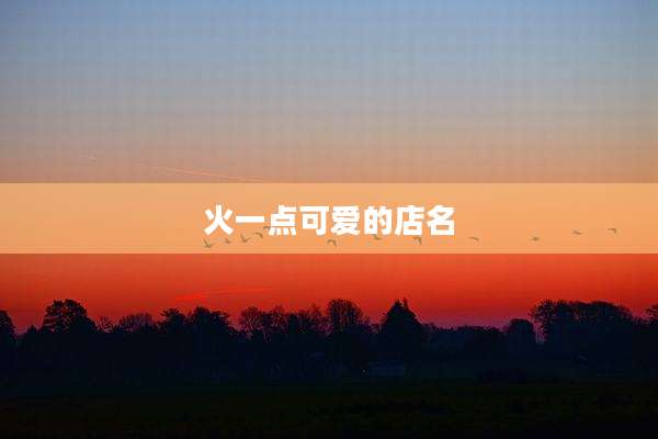 火一点可爱的店名