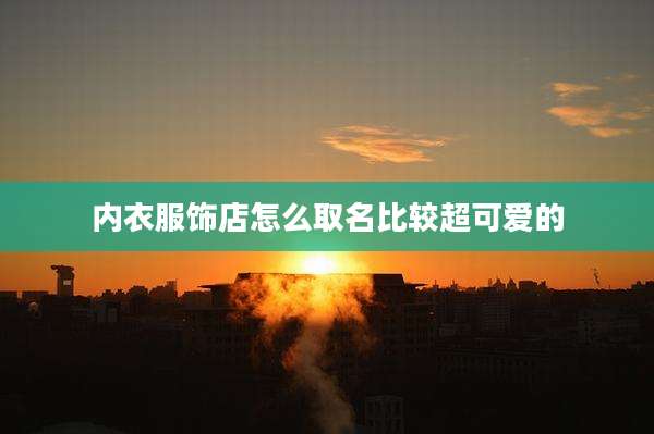 内衣服饰店怎么取名比较超可爱的