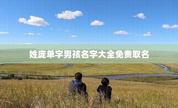 姓庞单字男孩名字大全免费取名