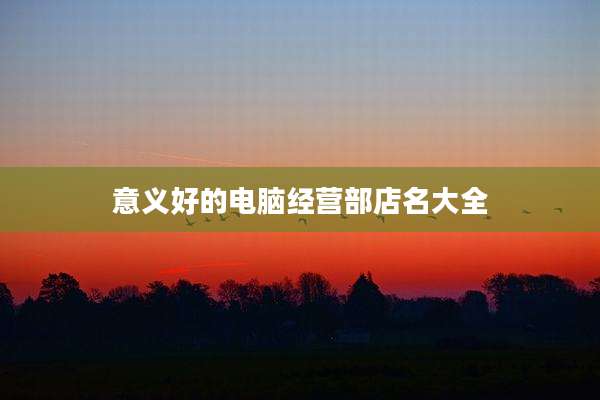 意义好的电脑经营部店名大全