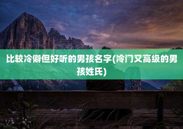 比较冷僻但好听的男孩名字(冷门又高级的男孩姓氏)