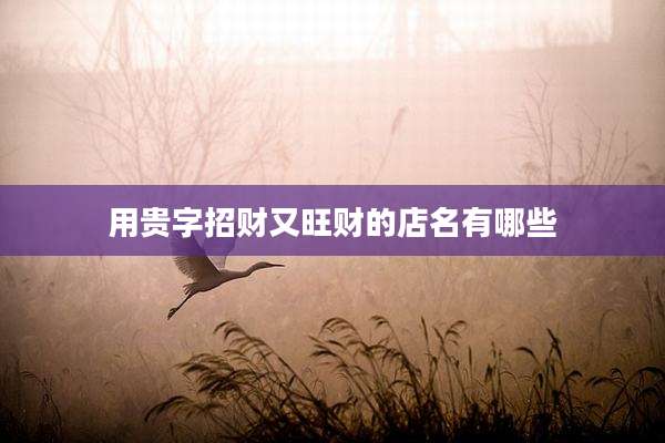 用贵字招财又旺财的店名有哪些