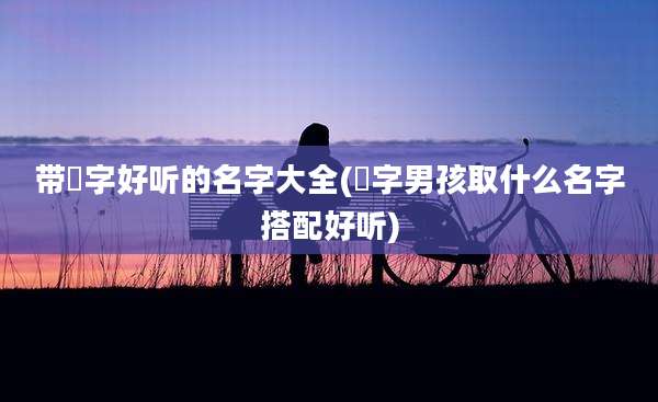 带燊字好听的名字大全(燊字男孩取什么名字搭配好听)