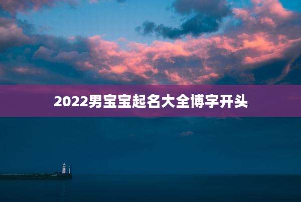 2022男宝宝起名大全博字开头