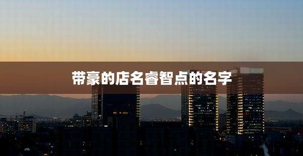 带豪的店名睿智点的名字