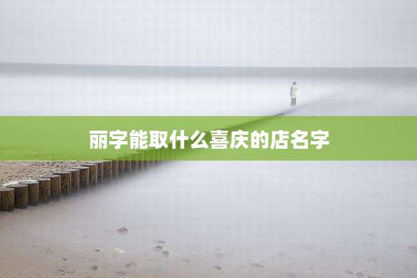 丽字能取什么喜庆的店名字