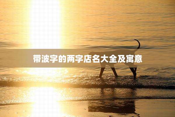 带波字的两字店名大全及寓意
