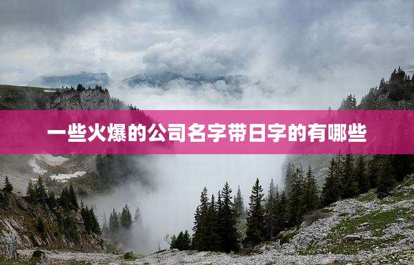 一些火爆的公司名字带日字的有哪些