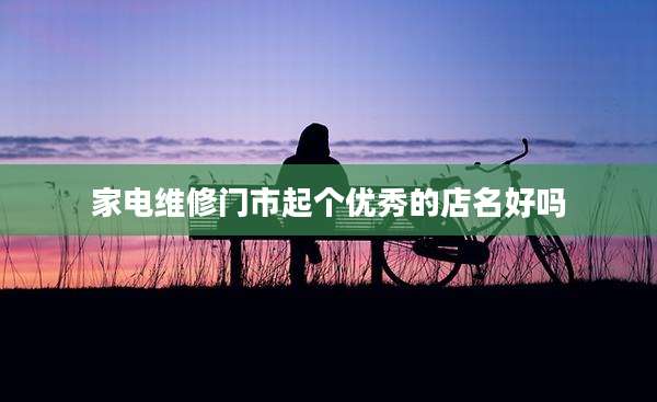 家电维修门市起个优秀的店名好吗