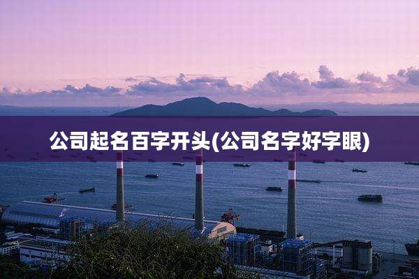 公司起名百字开头(公司名字好字眼)