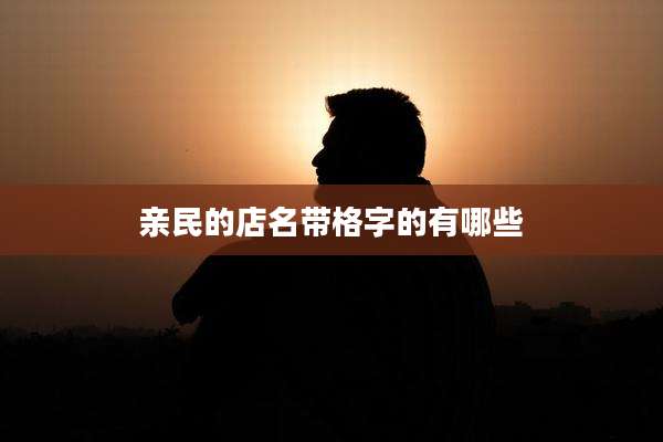 亲民的店名带格字的有哪些