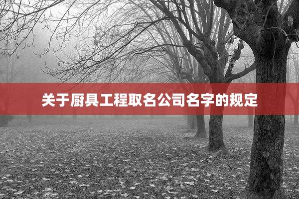 关于厨具工程取名公司名字的规定