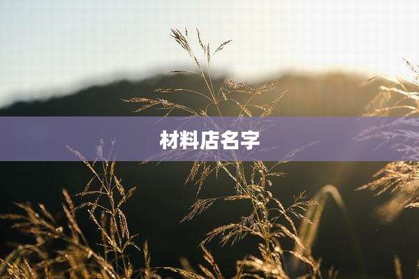 材料店名字