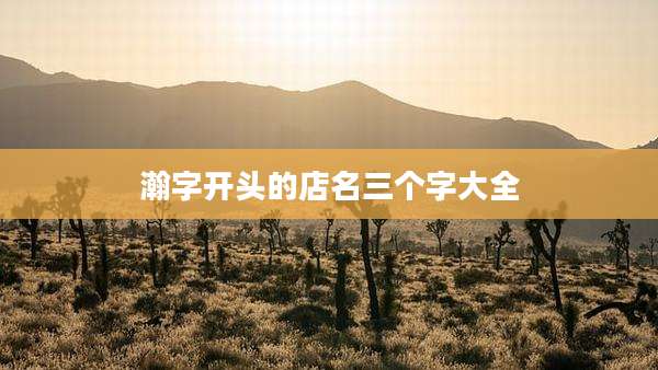 瀚字开头的店名三个字大全
