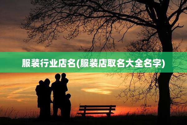 服装行业店名(服装店取名大全名字)