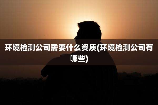 环境检测公司需要什么资质(环境检测公司有哪些)