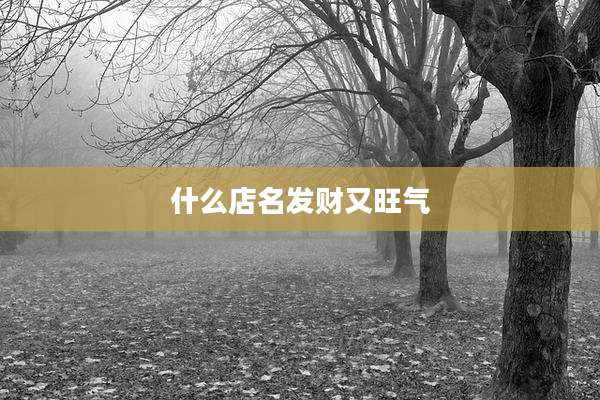 什么店名发财又旺气