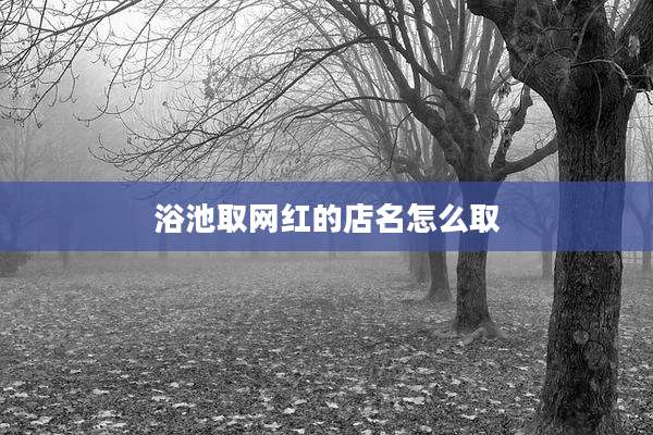 浴池取网红的店名怎么取