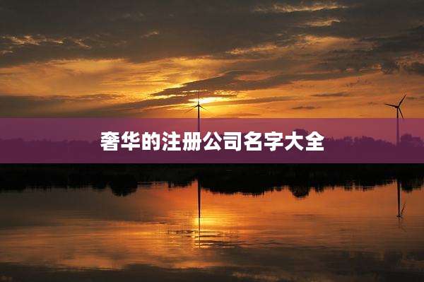 奢华的注册公司名字大全