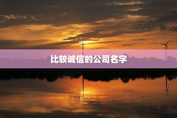 比较诚信的公司名字