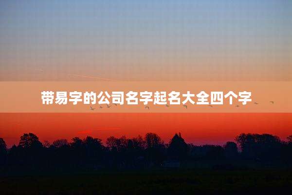 带易字的公司名字起名大全四个字