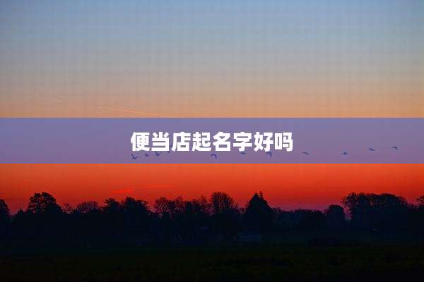 便当店起名字好吗
