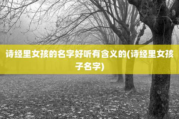 诗经里女孩的名字好听有含义的(诗经里女孩子名字)