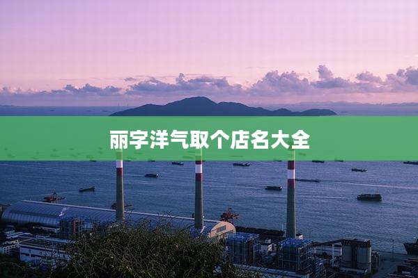 丽字洋气取个店名大全