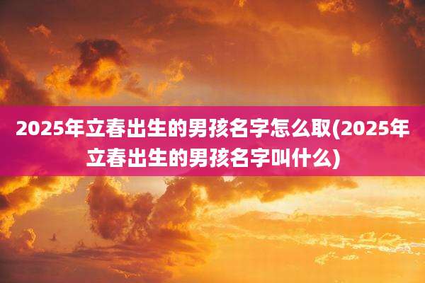 2025年立春出生的男孩名字怎么取(2025年立春出生的男孩名字叫什么)