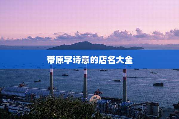 带原字诗意的店名大全