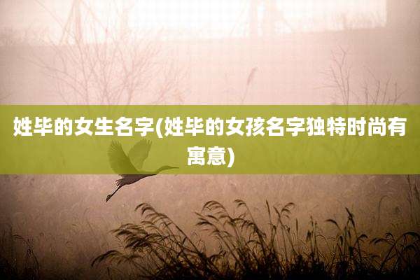 姓毕的女生名字(姓毕的女孩名字独特时尚有寓意)