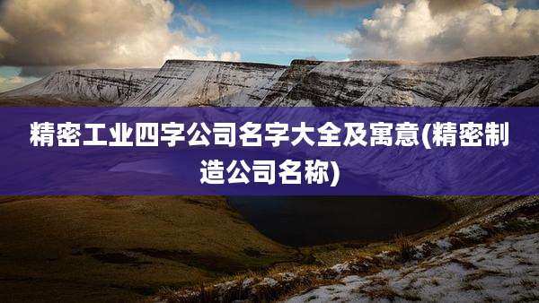 精密工业四字公司名字大全及寓意(精密制造公司名称)