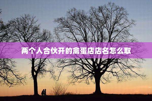 两个人合伙开的禽蛋店店名怎么取