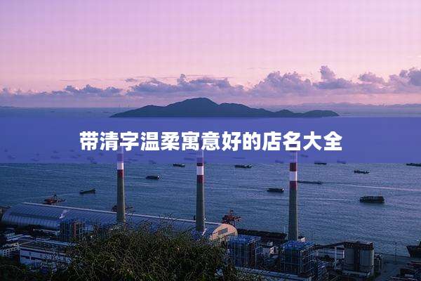 带清字温柔寓意好的店名大全