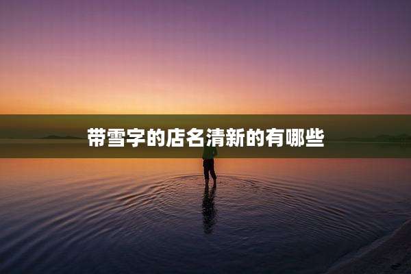带雪字的店名清新的有哪些