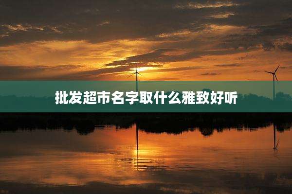 批发超市名字取什么雅致好听