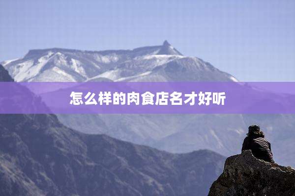 怎么样的肉食店名才好听