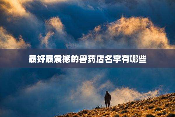 最好最震撼的兽药店名字有哪些