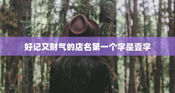 好记又财气的店名第一个字是壹字