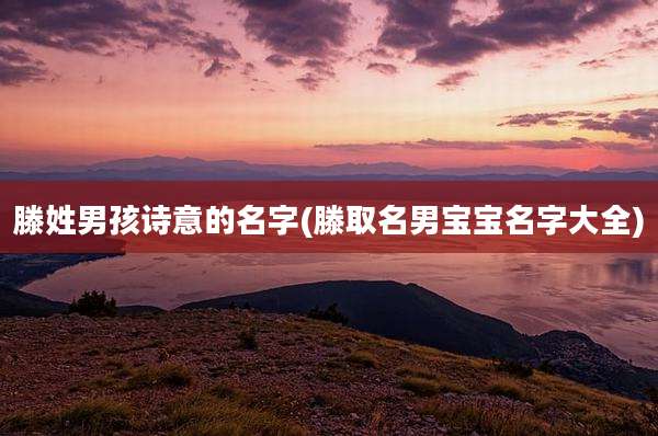 滕姓男孩诗意的名字(滕取名男宝宝名字大全)