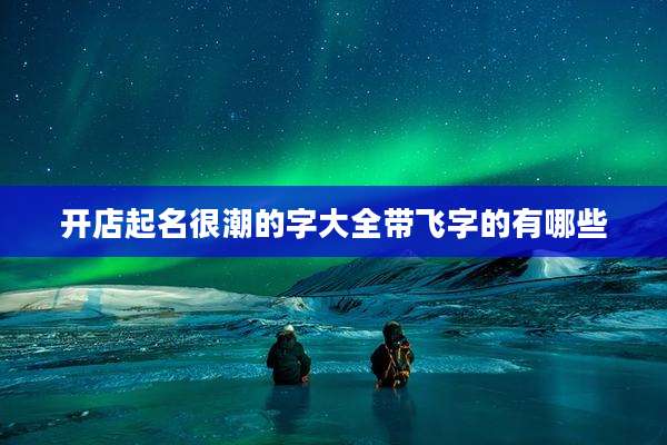 开店起名很潮的字大全带飞字的有哪些