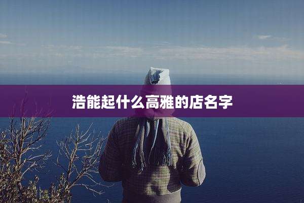 浩能起什么高雅的店名字
