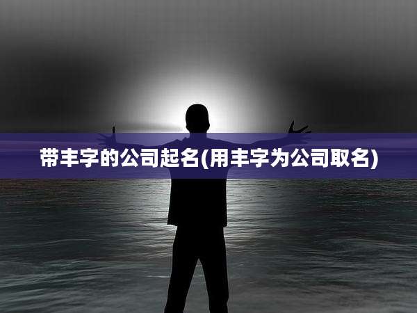 带丰字的公司起名(用丰字为公司取名)